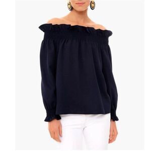 Tuckernuck Navy Off-Shoulder Blouse